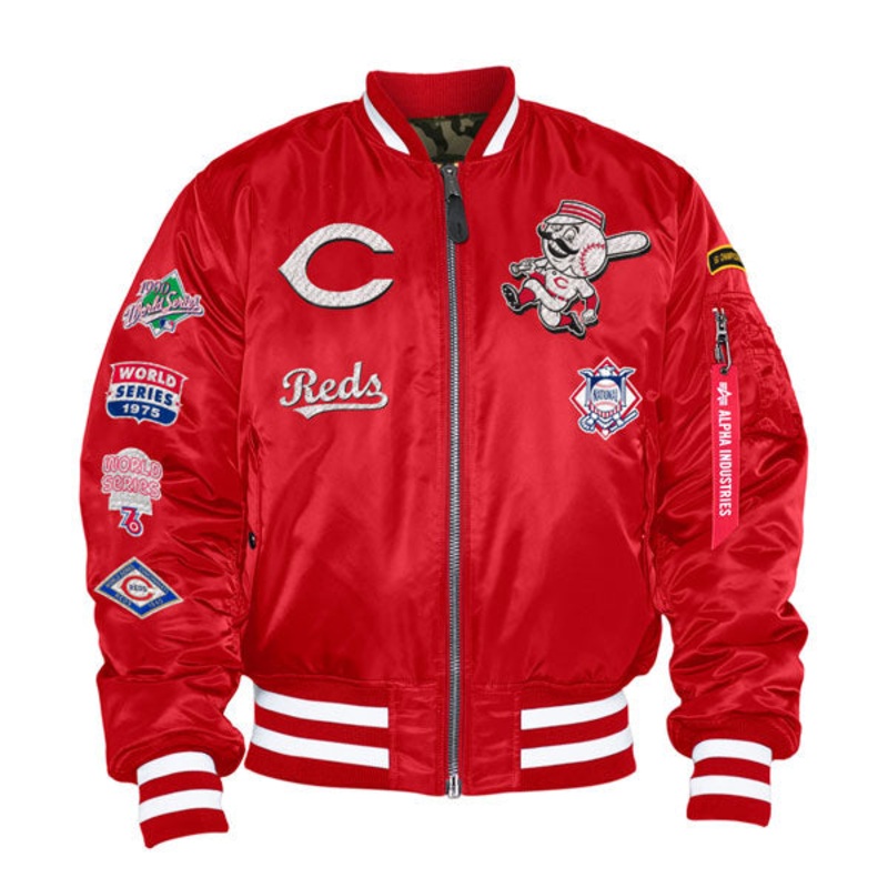 Cincinnati Reds Alpha Industries X New Era MA-1 Bomber Reversible Jacket – Reds 3X