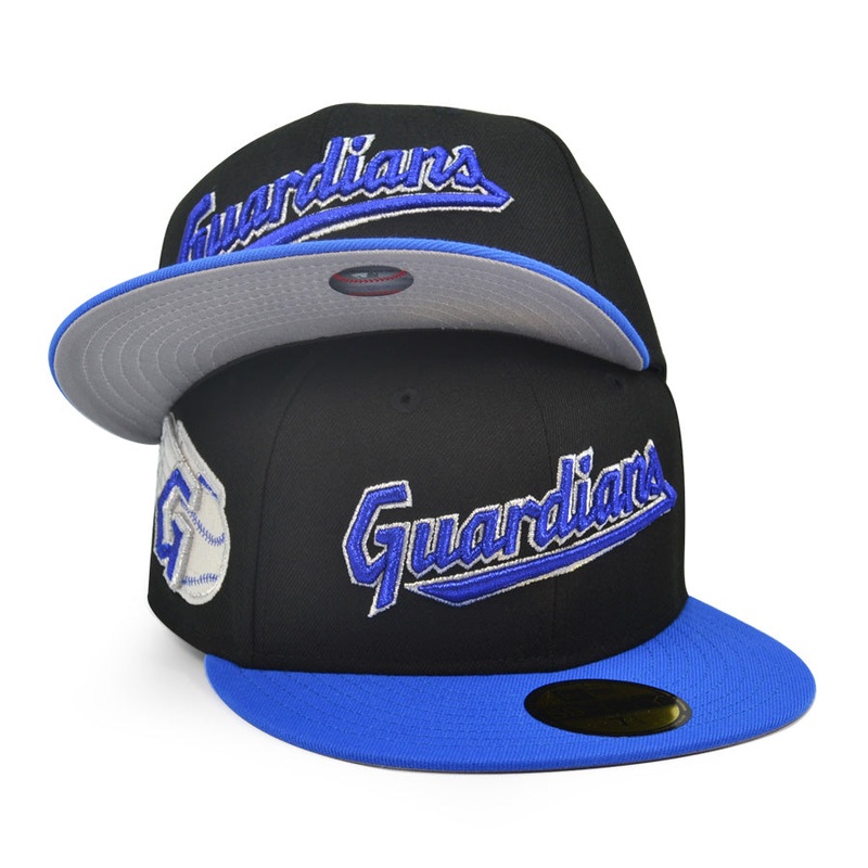 Cleveland Guardians ALTERNATE WINGS Exclusive New Era 59Fifty Fitted Hat – Black/Blue Bead 6 7/8