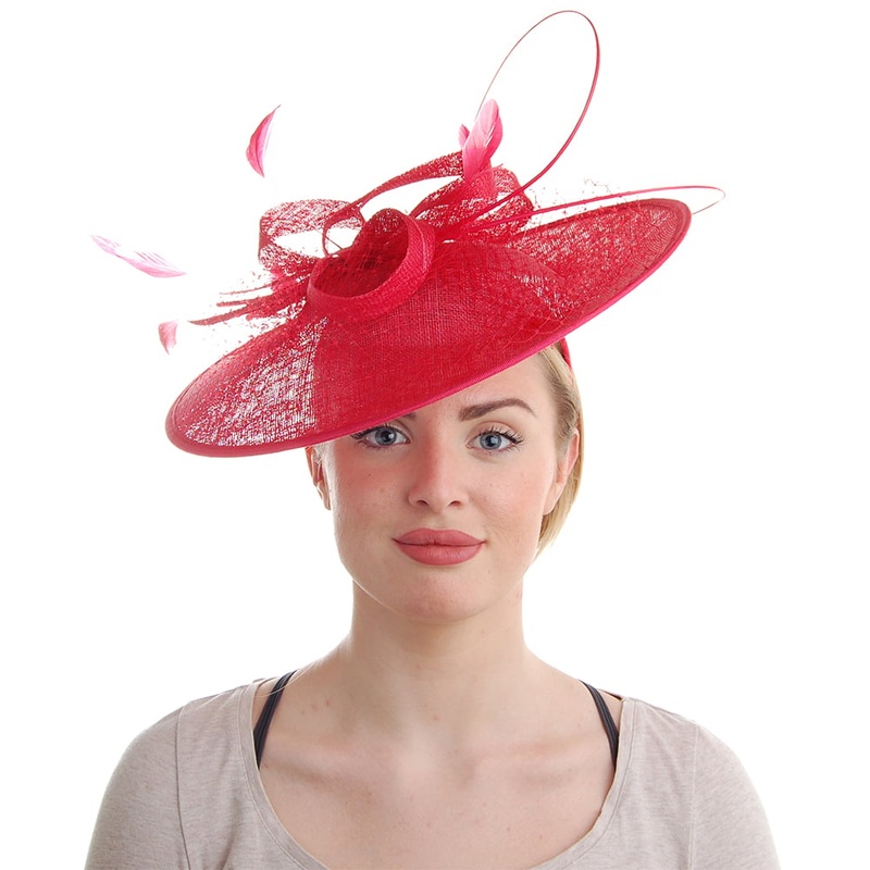 Failsworth Hats Lunar Disc Fascinator – Red 1-Size