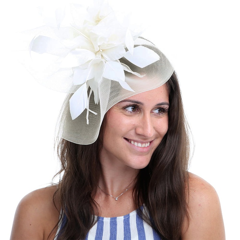 Jane Anne Designs Joanne Veil Fascinator – Ivory 1-Size