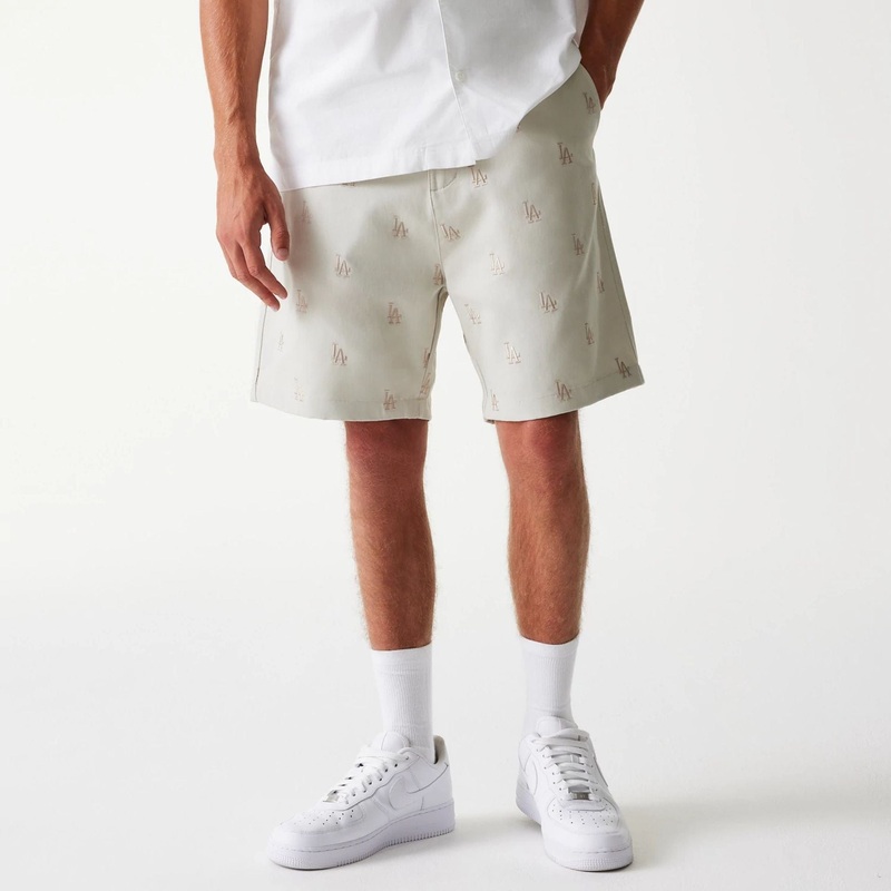LA Dodgers MLB Monogram Cream Shorts W28