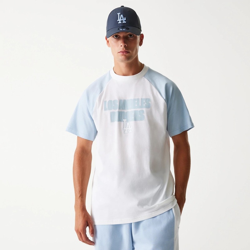 LA Dodgers MLB Raglan White Oversized T-Shirt XS