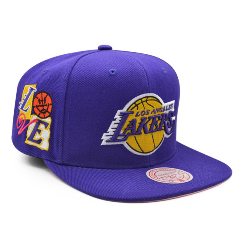Los Angeles Lakers Mitchell & Ness ALL LOVE Snapback Hat – Purple/Pink Bottom