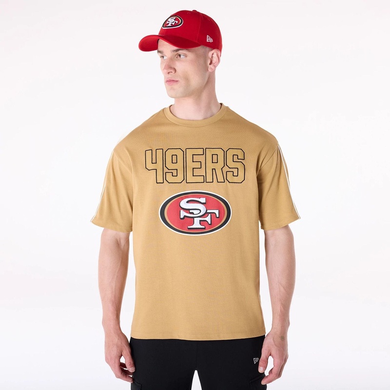San Francisco 49Ers NFL Heritage Beige Oversized T-Shirt XS