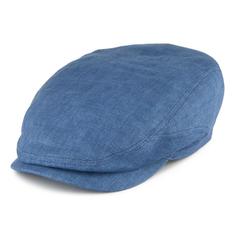 Stetson Hats Driver Linen Flat Cap – Denim 55