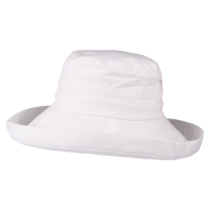 sur la tte Lily Linen-Cotton Packable Sun Hat – White Wholesale Pack Prepack