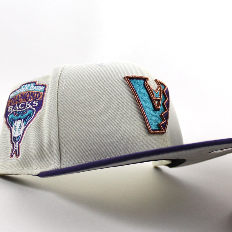 Arizona Diamondbacks 1998 Inaugural Season New Era 59Fifty Fitted Hat (Chrome Purple Gray Under Brim) 6 7/8