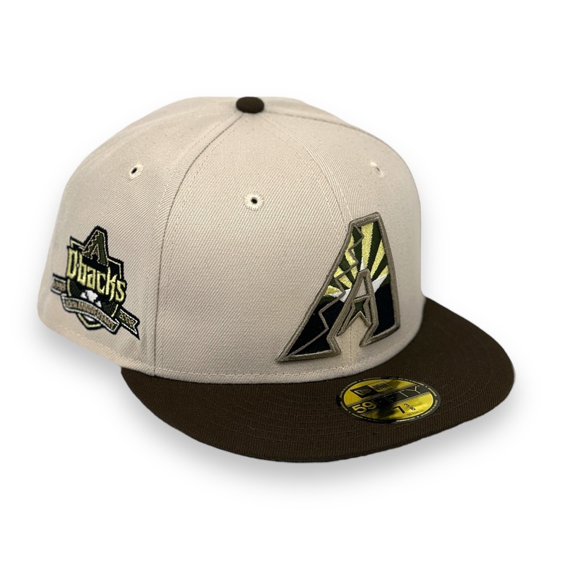 ARIZONA DIAMONDBACKS (BONE) (10TH ANN 1998-2008) NEW ERA 59FIFTY FITTED (DARK GEEN UNDER VISOR) 67/8