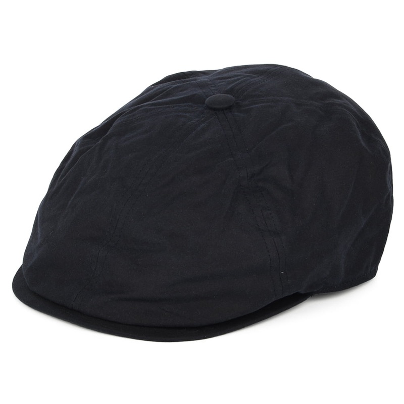 Barbour Hats Portland Waxed Cotton Newsboy Cap – Navy Blue S