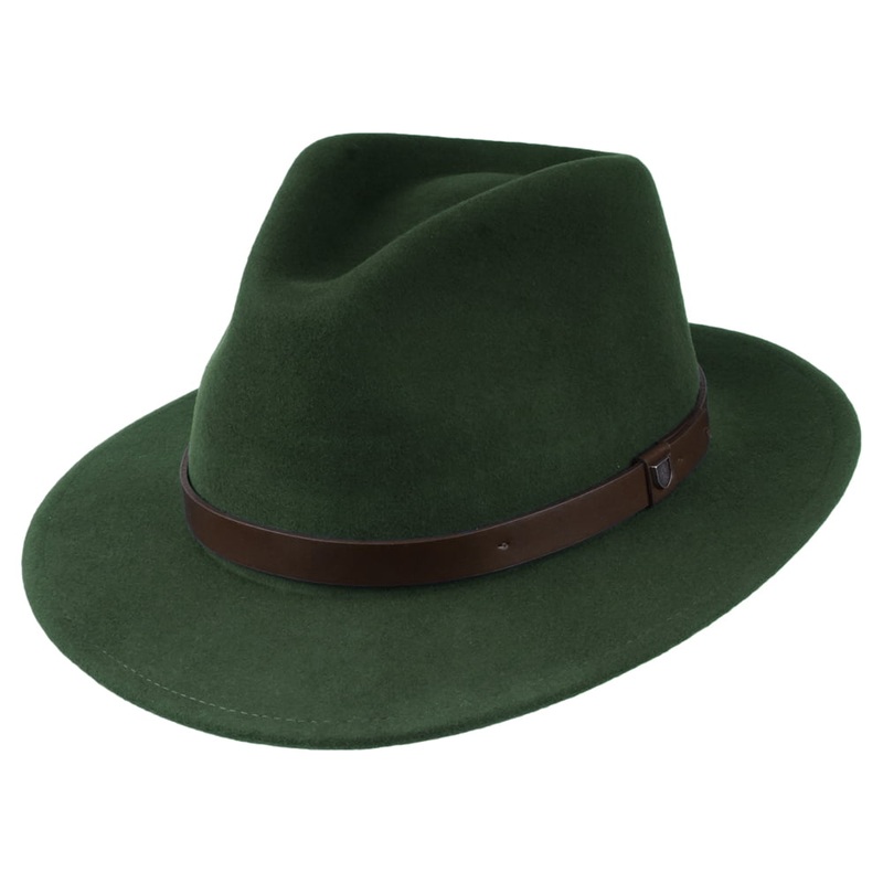 Brixton Hats Messer Wool Felt Fedora Hat – Moss Small-56cm