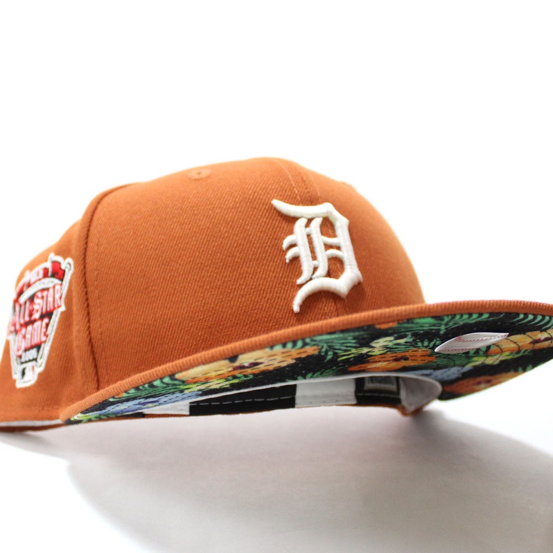 Detroit Tigers 2005 All-Star Game New Era 59Fifty Fitted Hat (Glow in the Dark Logo Rust Floral Under Brim) 7