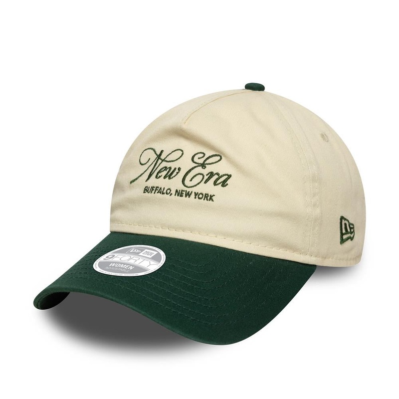 New Era 9TWENTY Womens A-Frame Stone/Green Cap One Size