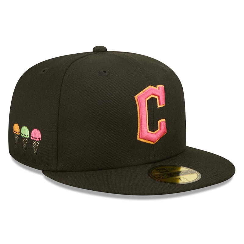 New Era Cleveland Guardians Black Summer Sherbet 59FIFTY Fitted Hat