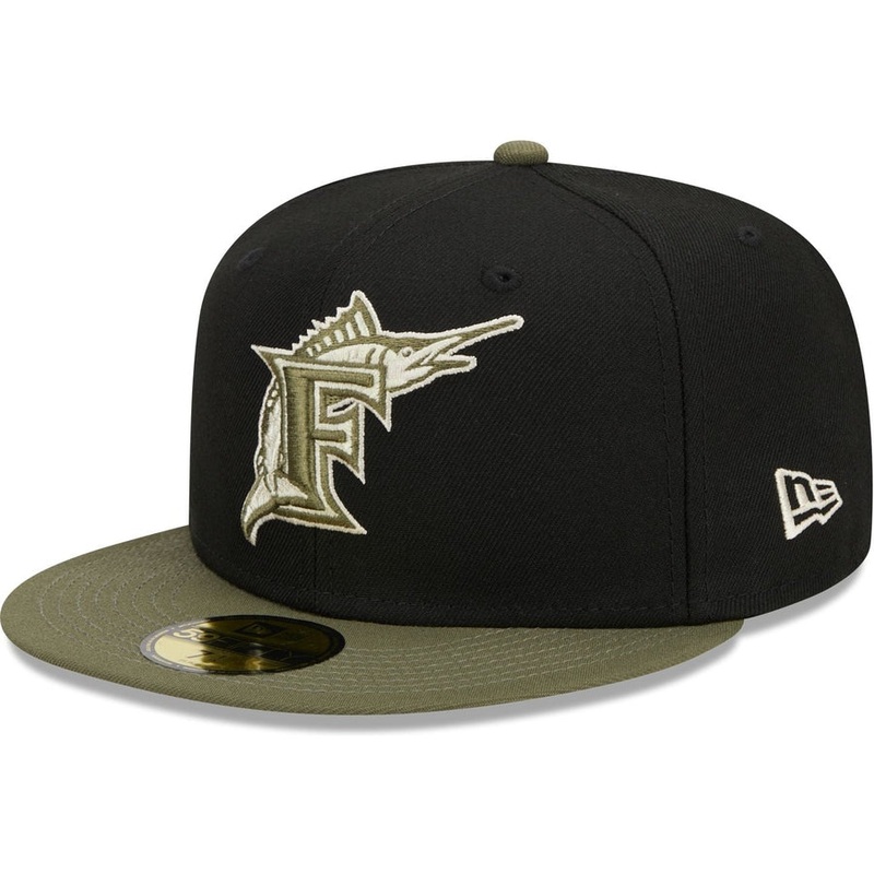 New Era Florida Marlins Black & Olive Green 2023 59FIFTY Fitted Hat