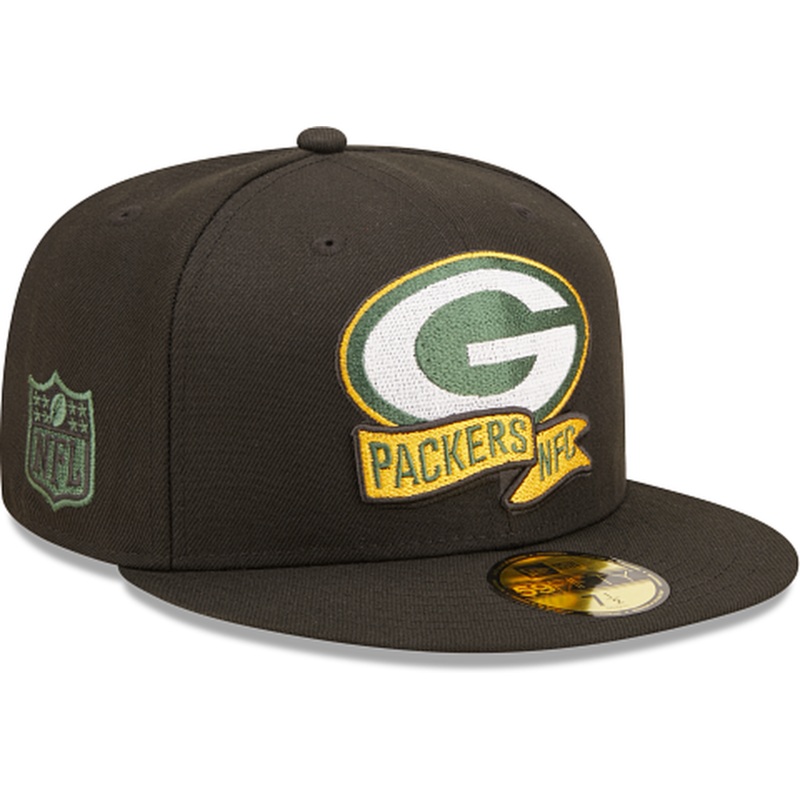 New Era Green Bay Packers 2022 Sideline Black 59FIFTY Fitted Hat