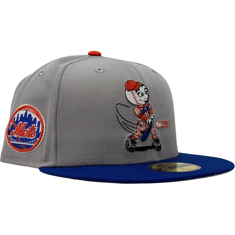 New Era New York Mets Swinging Mr. Mets Gray/Blue/Orange 59FIFTY Fitted Hat
