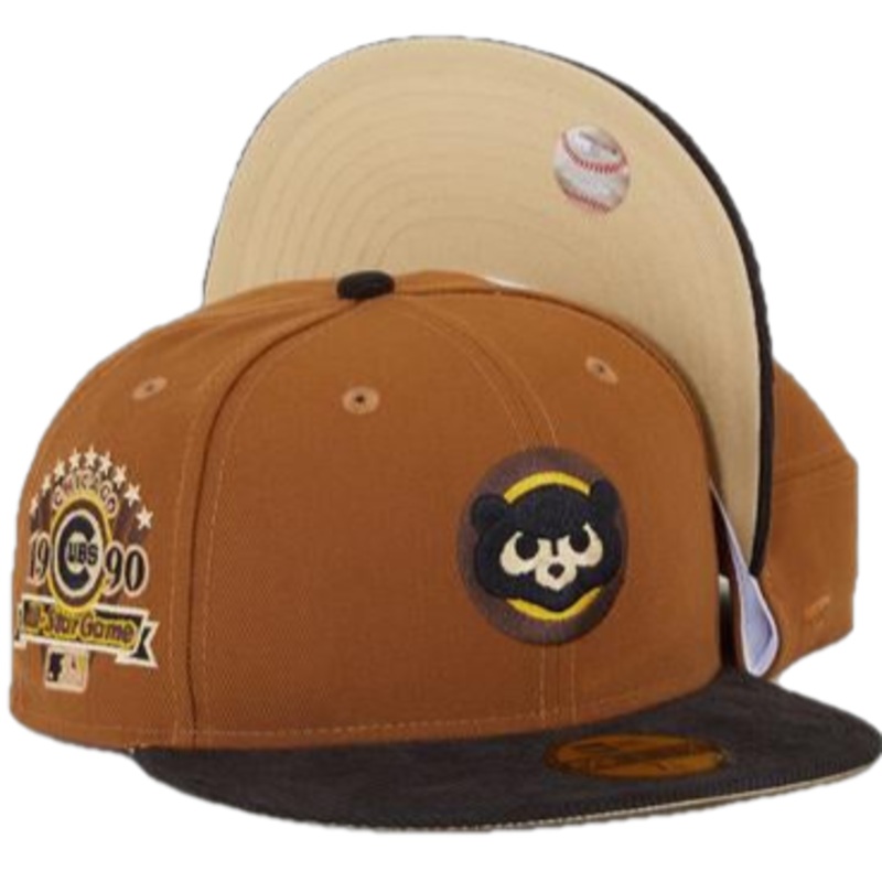 New Era x Eblens Chicago Cubs Toasted Peanut Brown/Black Corduroy Visor 1990 All-Star Game 59FIFTY Fitted Hat
