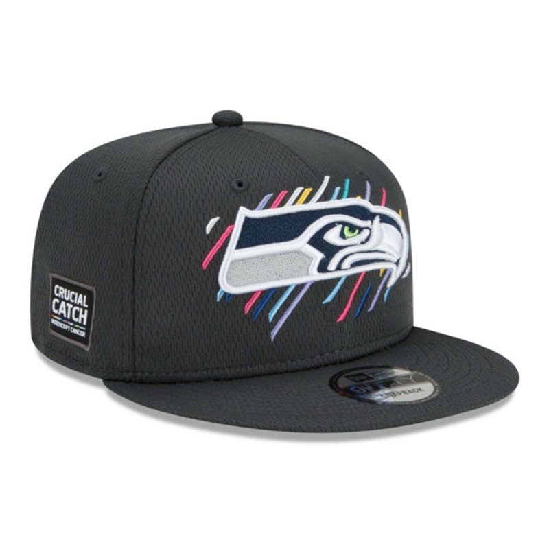 Seattle Seahawks New Era 2021 NFL Crucial Catch 9Fifty Snapback Adjustable Hat – Charcoal