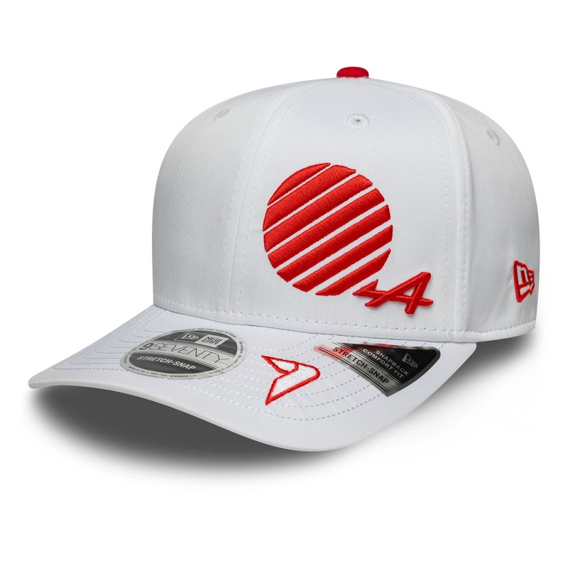 Alpine Racing Jack Doohan Japan Race Special White 9SEVENTY Stretch Snap Adjustable Cap OSFM