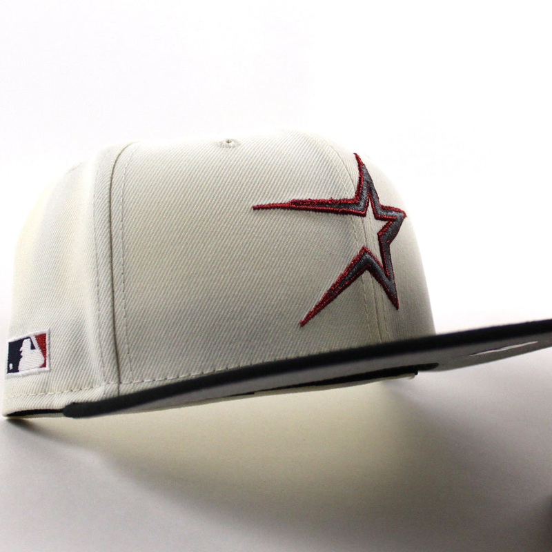 Houston Astros New Era 59Fifty Fitted Hat (Chrome White Black GRAY Under Brim) 6 7/8