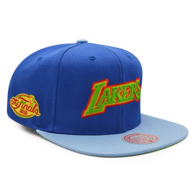 Los Angeles Lakers 2010 NBA Finals WEATHER MAN Snapback Hat – Blue/Sky/Lime