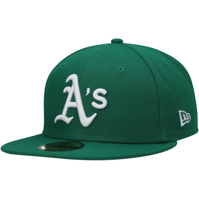 New Era Oakland Athletics Kelly Green Logo White 59FIFTY Fitted Hat