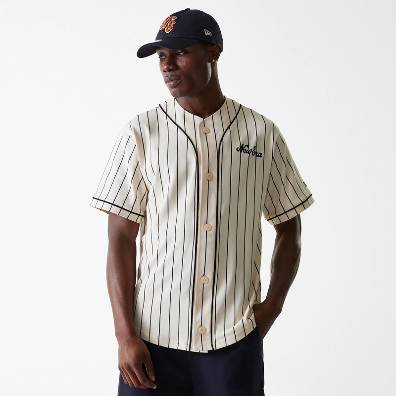 New Era Pinstripe Light Beige Jersey XS