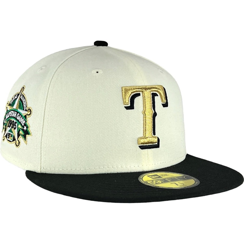 New Era Texas Rangers Chrome White/Black 59FIFTY Fitted Hat
