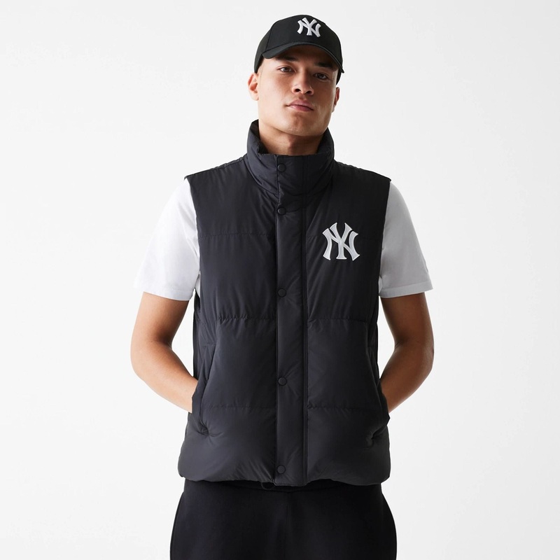 New York Yankees MLB Duck Down Black Vest Jacket XS