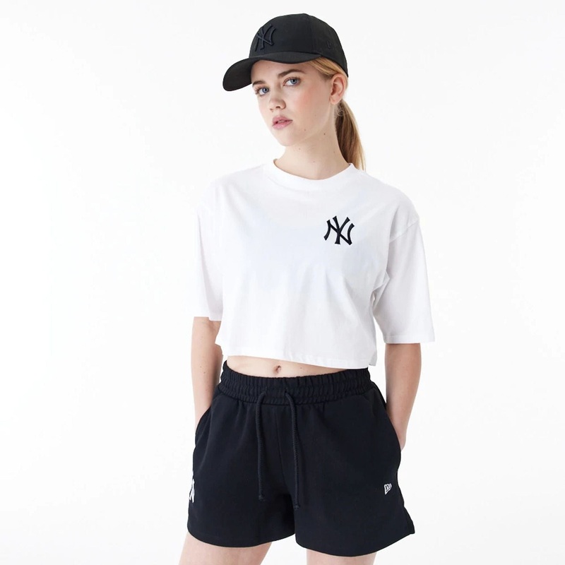 New York Yankees Womens MLB Lifestyle White Crop T-Shirt XS