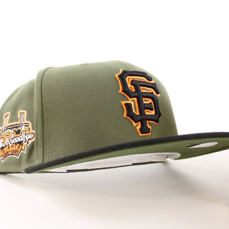 San Francisco Giants 1960-1999 TELL IT GOODBYE New Era 59Fifty Fitted Hat (Olive Black Rifle Green Under Brim) 7