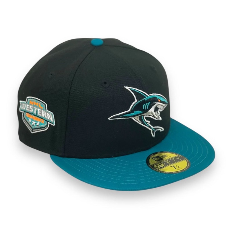 SAN JOSE SHARKS (BLACK/TEAL) “WESTERN CONF” NEW ERA 59FIFTY FITTED 67/8