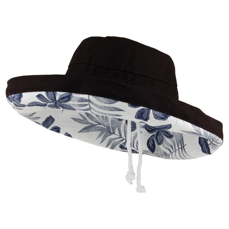 Scala Hats Aninata Cotton Packable Sun Hat – Black 1-Size