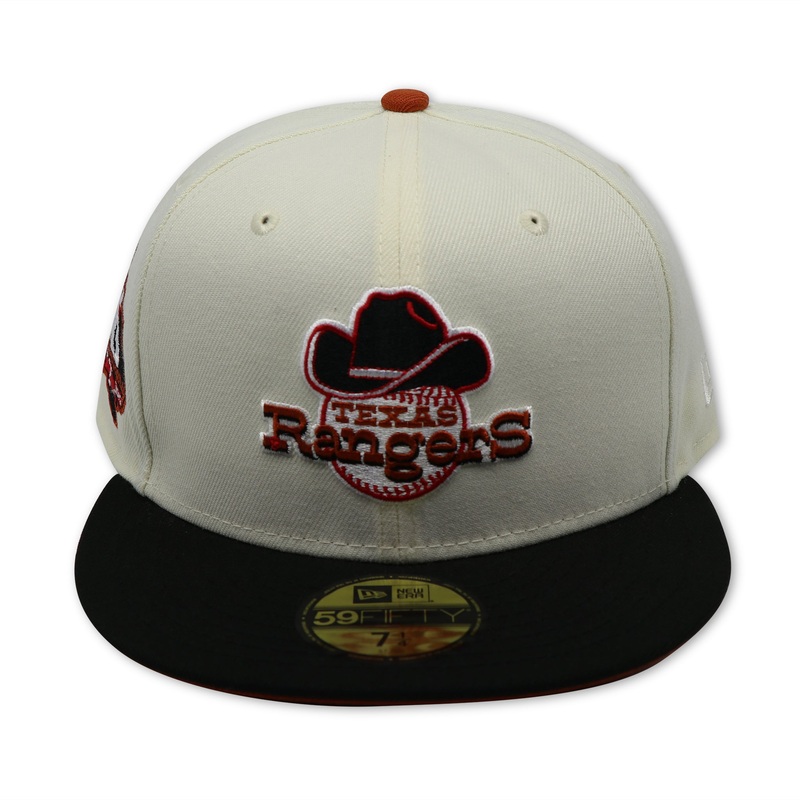 TEXAS RANGERS (OFF-WHITE) (40TH ANN) NEW ERA 59FIFTY FITTED (RUST UNDER VISOR) 67/8
