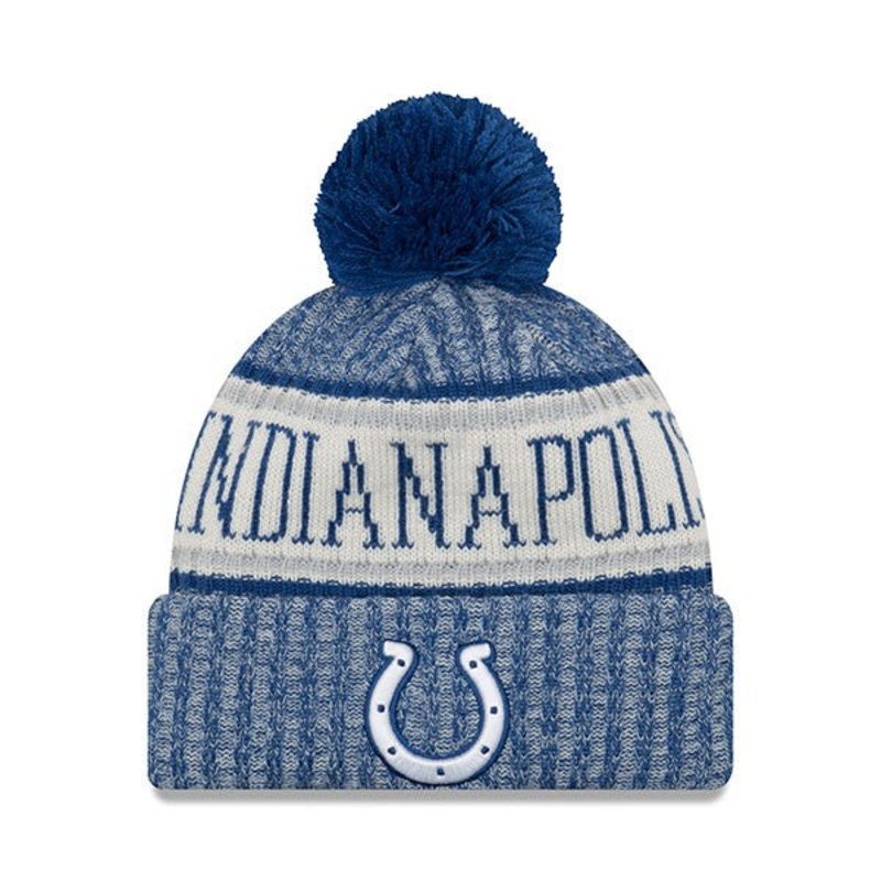 Indianapolis Colts New Era 2018 NFL On-Field SPORT KNIT Cuffed Pom Hat