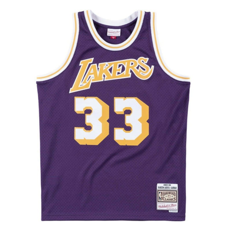 Kareem Abdul Jabar Los Angeles Lakers 1983-84 Mitchell & Ness HWC Swingman Jersey – Purple S