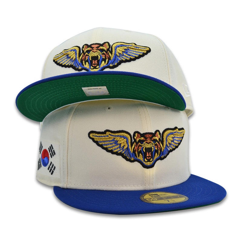 Lakeland Flying Tigers South Korea Flag Exclusive New Era 59Fifty Fitted Hat – Chrome/Royal 6 7/8