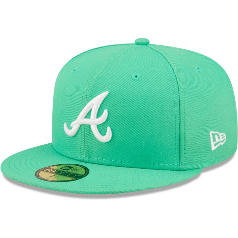 New Era Atlanta Braves Island Green Logo White 59FIFTY Fitted Hat