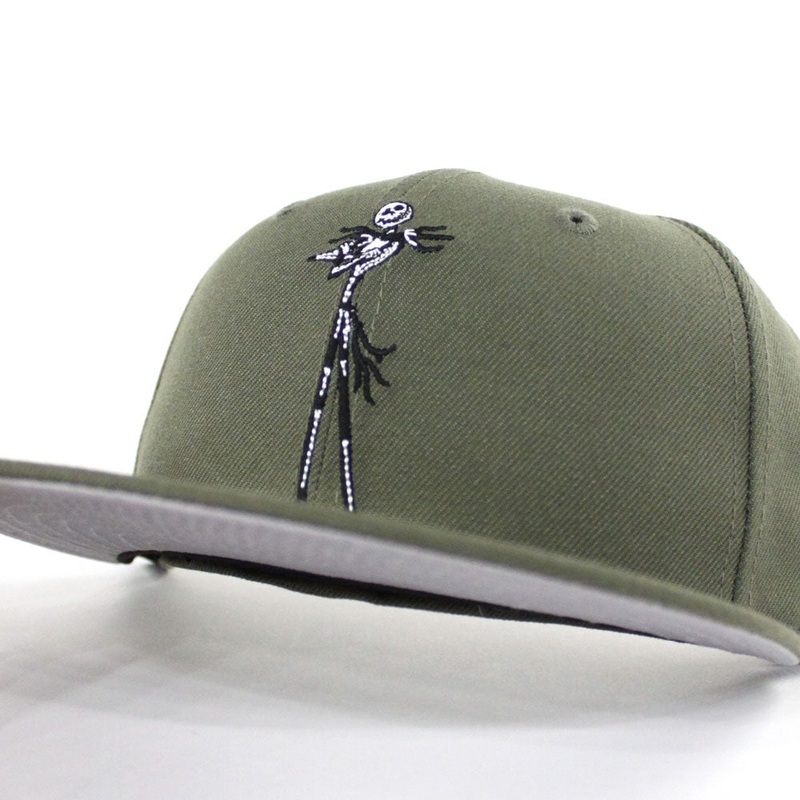 Nightmare Before Christmas Jack Skellington New Era 59Fifty Fitted Hat (Olive Black Gray Under Brim) 7