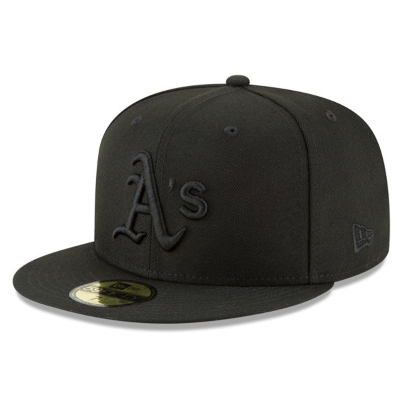 Oakland Athletics New Era MLB CLASSICS 59Fifty Fitted Hat – Black/Black 7
