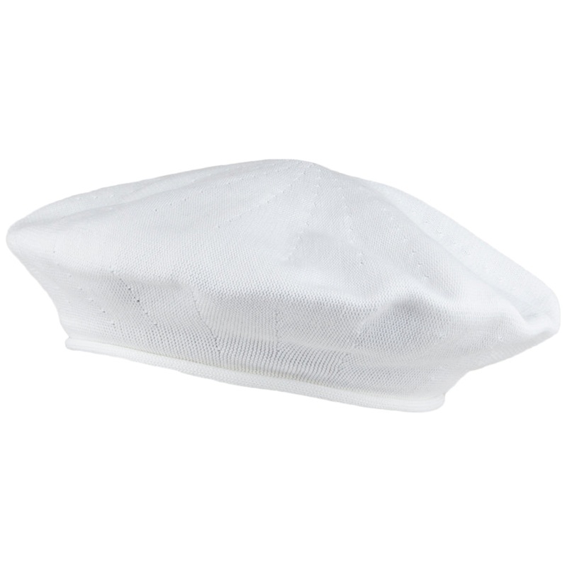 Parkhurst 11.5 Inch Cotton Beret – White 1-Size
