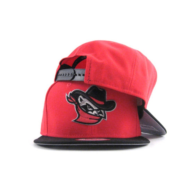 Quad Cities River Bandits New Era 9FIFTY Snapback Hat (LAVA RED BLACK GRAY UNDERBRIM) One Size