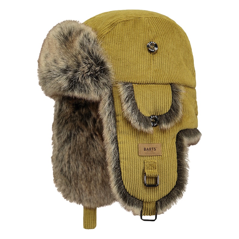Barts Hats Corduroy Rib Faux Fur Bomber Trapper Hat – Ochre 1-Size