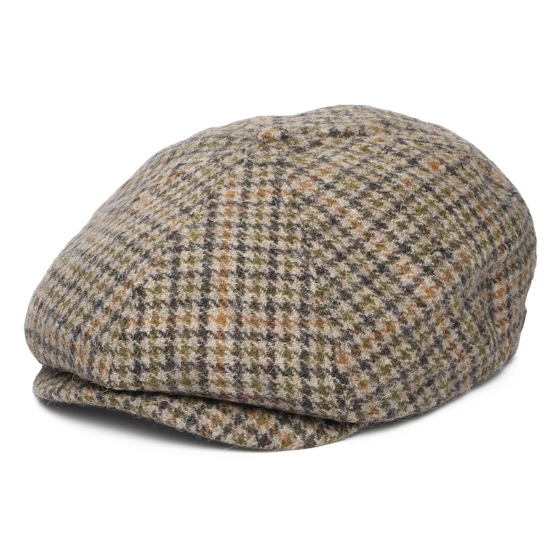 Brixton Hats Brood Houndstooth Newsboy Cap – Oatmeal-Charcoal Small-56cm
