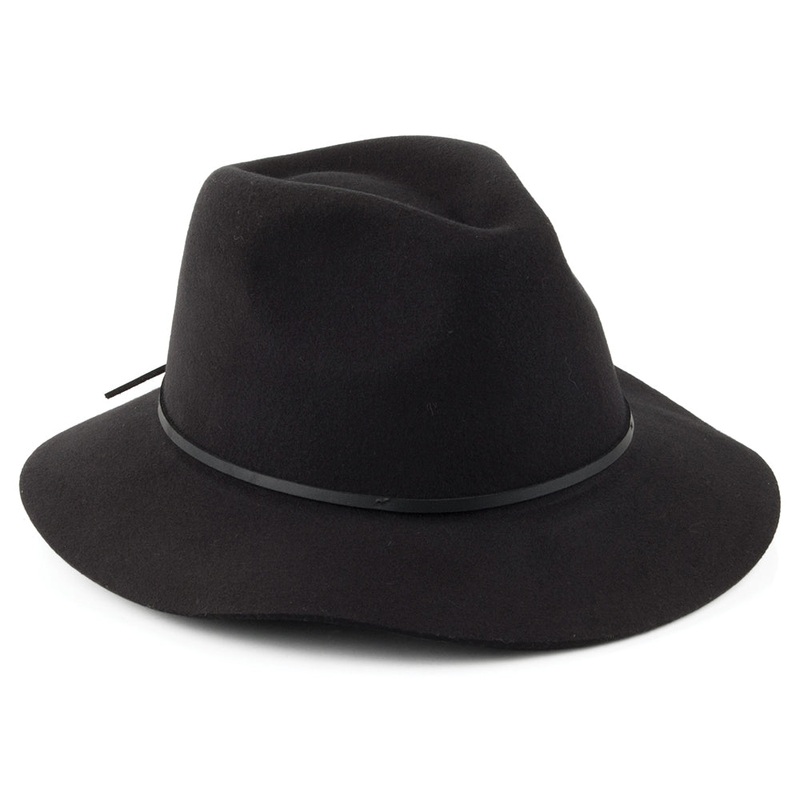 Brixton Hats Wesley Fedora Hat – Black Small-56cm