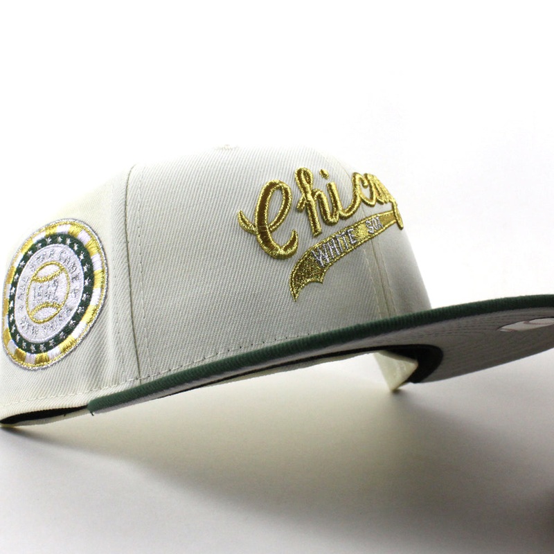 Chicago White Sox 1942 All Star Game New Era Fitted 59Fifty Hat (Chrome White Cilantro Green Gray Under Brim) 6 7/8