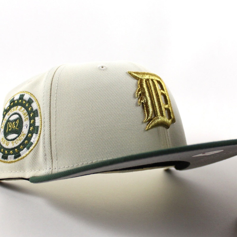 Detroit Tigers 1942 All Star Game Poker Chip New Era 59Fifty Fitted Hat (Chrome White Mountain Green Gray Under Brim) 7