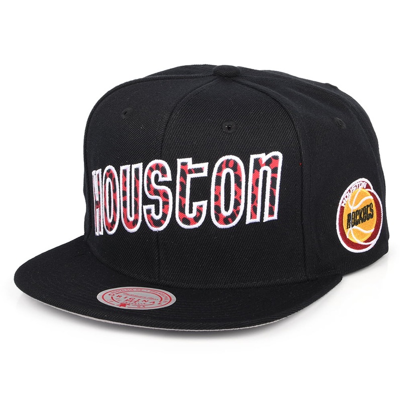 Mitchell & Ness Houston Rockets Snapback Cap – NBA Wildback – Black Adjustable