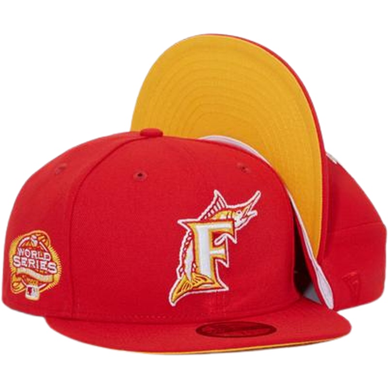 New Era Florida Marlins Red/Yellow “Flash” 59FIFTY Fitted Hat