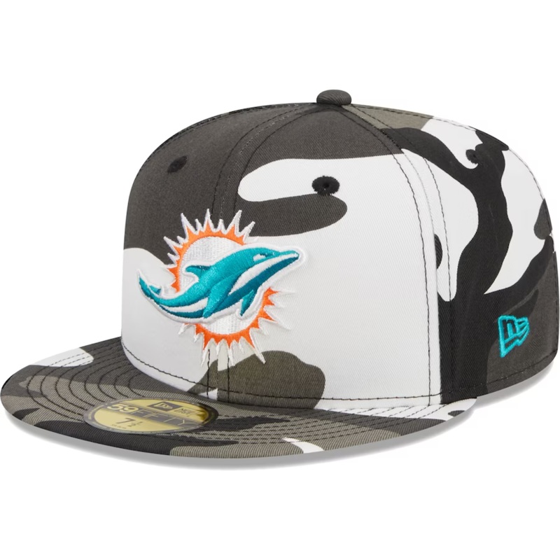 New Era Miami Dolphins Urban Grey Camo 2023 59FIFTY Fitted Hat